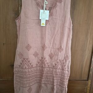 C&C California 100% Linen Dress in Mauve